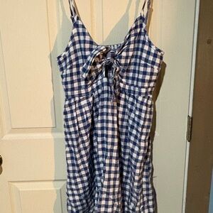 Old Navy Blue and White Checkered Dress like new large